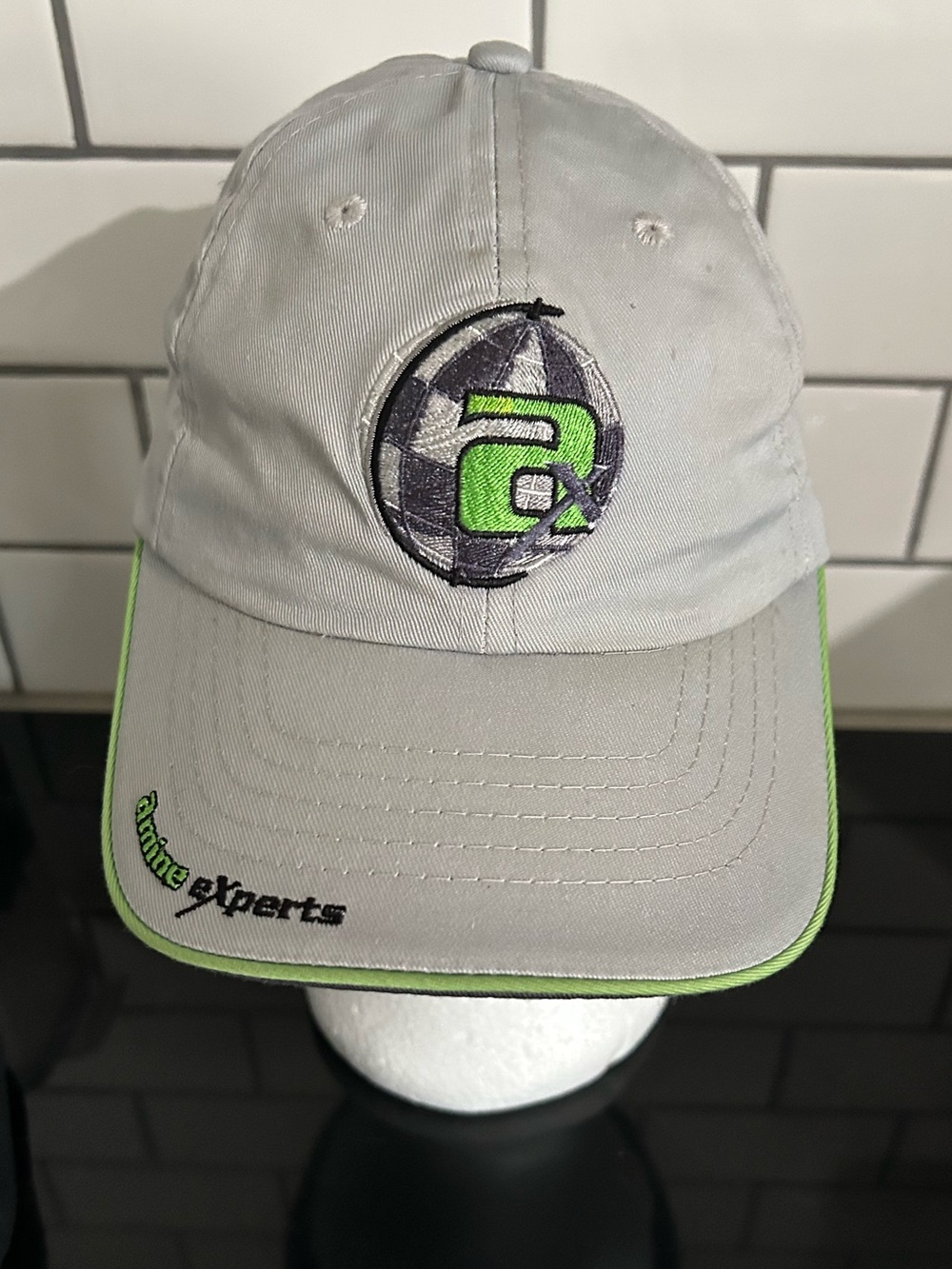 Men’s  Light Gray Baseball Cap with Lime Accent
